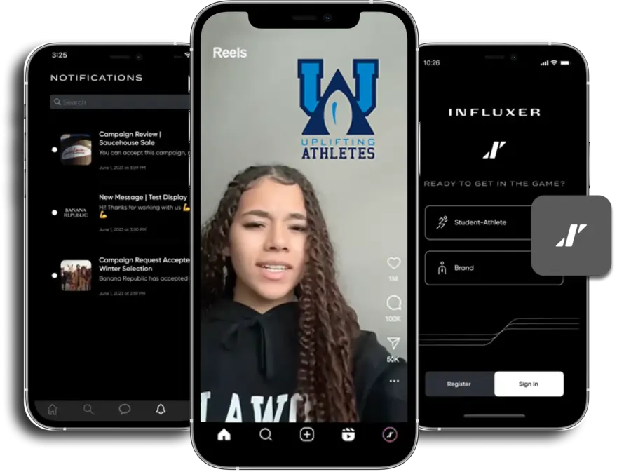 Influxer mobile app interface